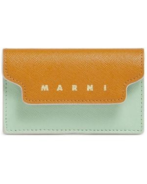 Marni Cartera De Piel Saffiano - Gris
