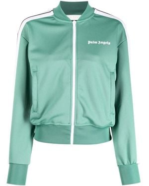 Palm Angels Logo-Print Track Jacket - Green