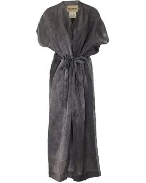 Uma Wang Tie-Waist Tie-Dye Dress - Grey