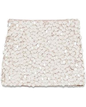P.A.R.O.S.H. Sequinned Mini Skirt - Natural