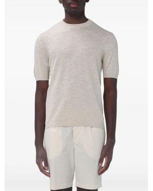 Brooksfield Short-Sleeve Linen T-Shirt - White