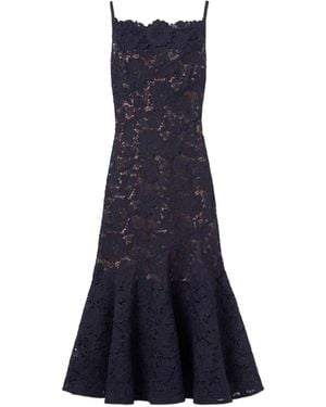 Self-Portrait Spiral Lace Midi Dress - Blue