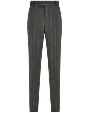 Ferragamo Herringbone Pants - Gray