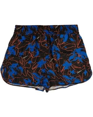 Marcelo Burlon Shorts A Fiori - Blu