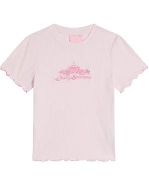 Juicy Couture Ribbed Floral-Print Pyjamas Set Of Tree Pieces - Pink