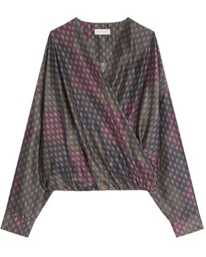 Dries Van Noten Paisley-Print Draped Top - Brown