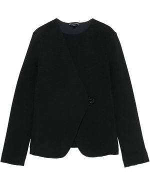 Emporio Armani Asymmetric-Front Jacket - Black