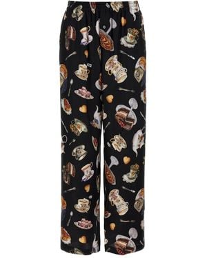Moschino 'Tea Time' Print Pants - Black