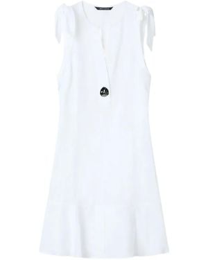 ARMANI EXCHANGE Bow-Detail Ruffled Dress - White