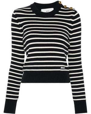 Ami Paris Jersey Sailor De Algodon Y Lana - Multicolor