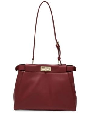 Fendi Kleine My Peekaboo Schultertasche - Rot