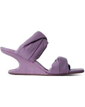 Rick Owens Draped Wedge Sandals - Purple