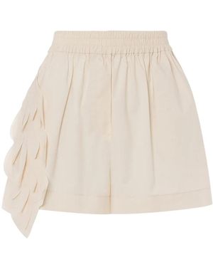 Alberta Ferretti Shorts Con Applicazione - Neutro