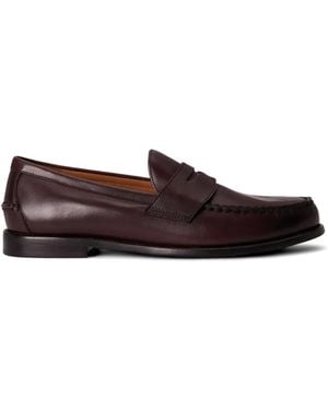 Polo Ralph Lauren Alston Burnished-Leather Penny Loafers - White