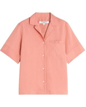 Maison Kitsuné Resort Striped Short-Sleeve Shirt - Pink