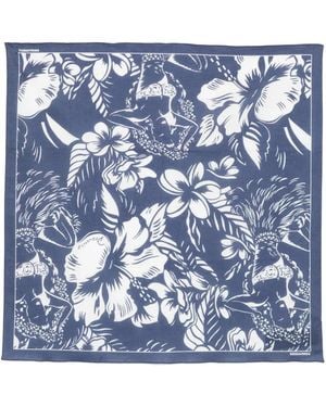 DSquared² Foulard Con Stampa A Fiori - Blu