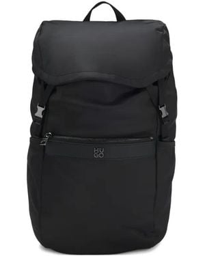 HUGO Buckle-Detail Backpack Bag - Black