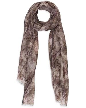 Loro Piana ペイズリー カシミアスカーフ - ホワイト