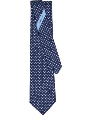 Ferragamo Zijden Stropdas Met Elephant-Print - Blauw