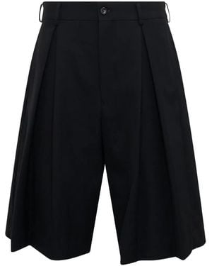 Comme des Garçons Bermudas De Lana De Tejido Gabardina - Azul