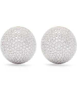 Yvonne Léon 9Kt And Boule Disco Diamond Earrings - White