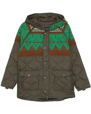 ANDERSSON BELL Nordic-Knit Quilted Parka - Green