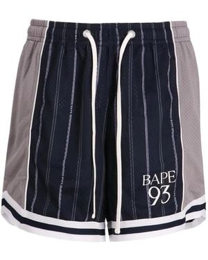 A Bathing Ape Logo-detail shorts - Azul