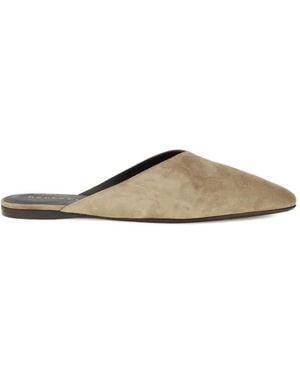 Herbert Levine Homebody Pointed-Toe Flat Mules - Natural