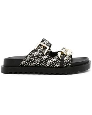 Guess Fatema Chain-Link Slides - Black
