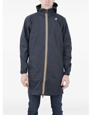 K-Way Contrast-Zip Parka - Blue