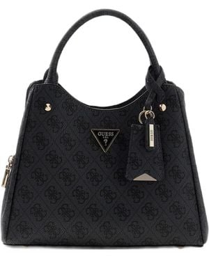Guess Meridian Ii Logo-Print Shoulder Bag - Black
