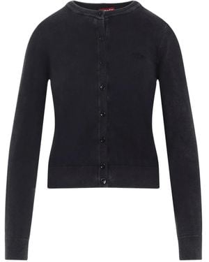 DIESEL Button-Fastening Logo-Embroidered Cardigan - Blue