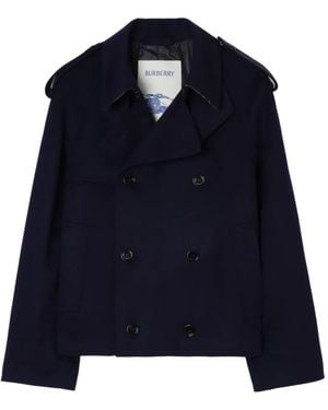 Burberry Cashmere Leadenham Trench Jacket - Blue