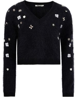 Ports 1961 Mohair-Blend V-Neck Sweater - Black