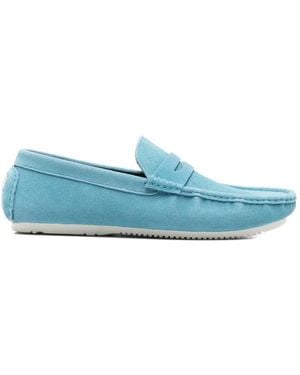 SERGIO MORETTI FIRENZE Suede Penny Loafers - Blue