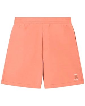 ARMANI EXCHANGE Logo-Embroidered Elasticated-Waist Shorts - Pink