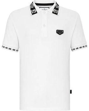Philipp Plein Polo Gothic À Logo Imprimé - White