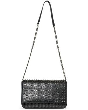 John Richmond Stud-Embellished Crinkled Shoulder Bag - White