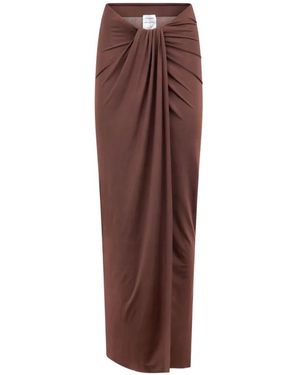 ANDAMANE Anja Draped Maxi Skirt - Brown
