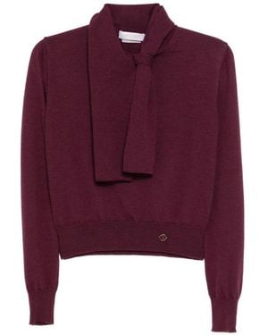 Saiid Kobeisy Wool Bow Blouse - Purple