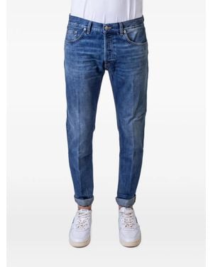 Dondup Faded-Effect Turn-Up Jeans - Blue