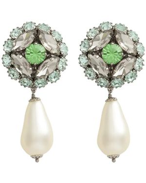 Dolce & Gabbana Faux-Pearl Drop Earrings - Green