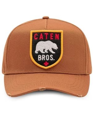 DSquared² Logo-Patch Distressed Baseball Cap - Brown