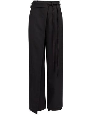 MM6 by Maison Margiela Flared Signature Logo Trousers - Black