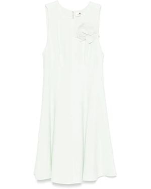 Elisabetta Franchi Floral-Appliqué Crepe Mini Dress - White