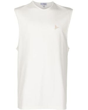 Amir Slama Logo-Plaque Cotton Tank Top - White