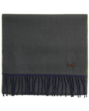 Eton Fringed Knitted Scarf - Black