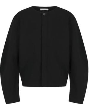 Amomento Curved Silhouette Cardigan - Schwarz