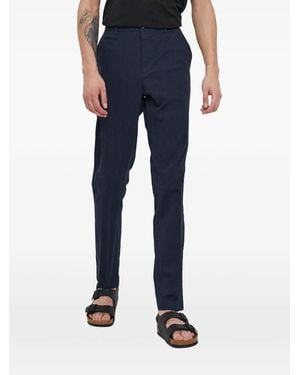 Sisley Pinstripe-Pattern Chinos - Blue