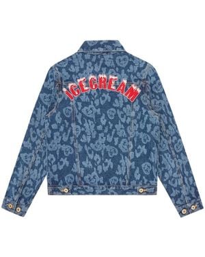 ICECREAM Logo-Appliqué Denim Jacket - Blue